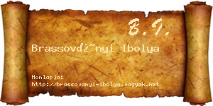 Brassoványi Ibolya névjegykártya